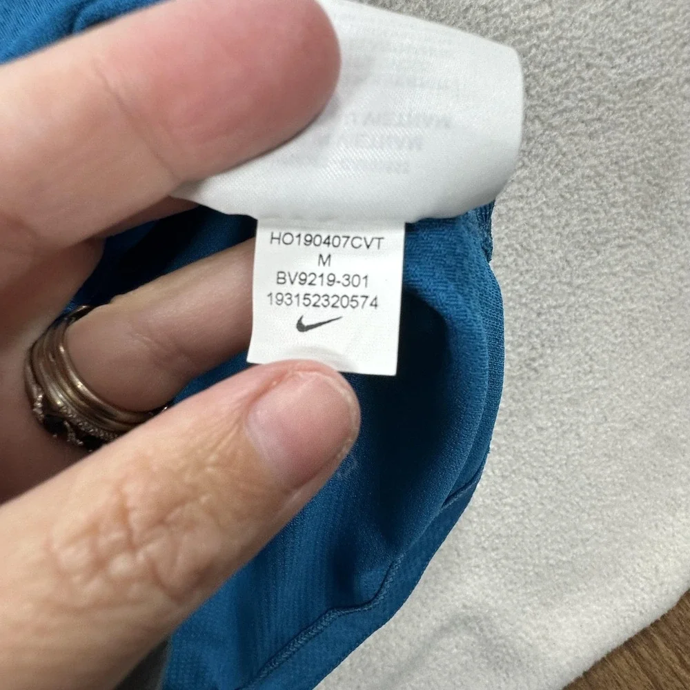 Nike Shirt Mens Medium Blue Tiger Woods TW Vapor Blade Collar Golf Polo BV9219 - Picture 8 of 11